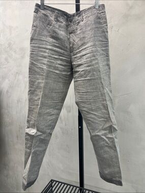 Men's Lightweight Linen Chinos in Light Gray